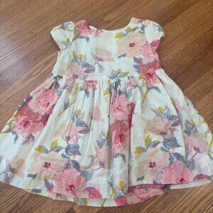 BabyGap Floral Dress – 12–18M, Puff Sleeve, Cotton